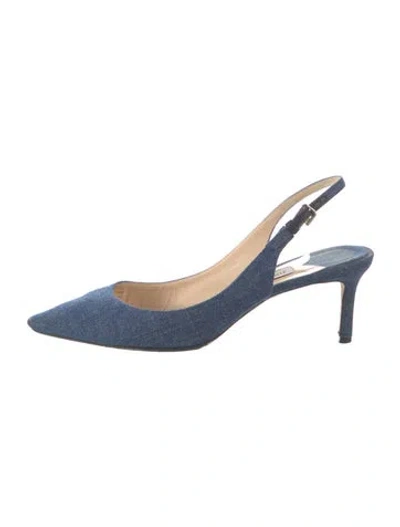 Pre-owned Jimmy Choo Denim Slingback Pumps In Blue