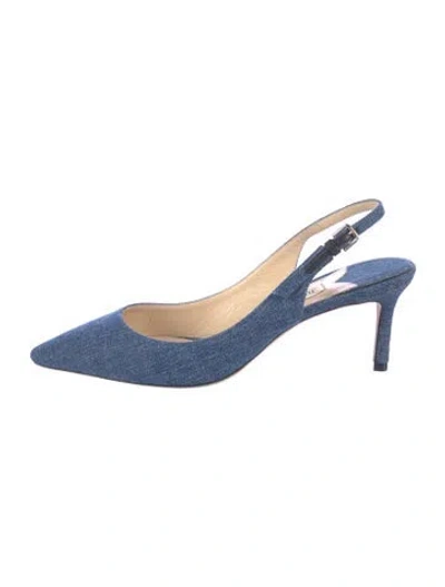 Pre-owned Jimmy Choo Denim Slingback Pumps In Blue