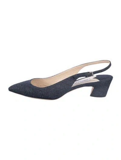 Pre-owned Jimmy Choo Denim Slingback Pumps In Blue