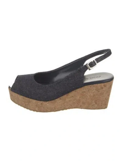 Pre-owned Jimmy Choo Denim Slingback Sandals In Blue