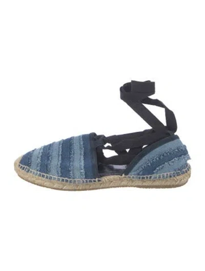 Pre-owned Jimmy Choo Denim Striped Espadrilles In Blue