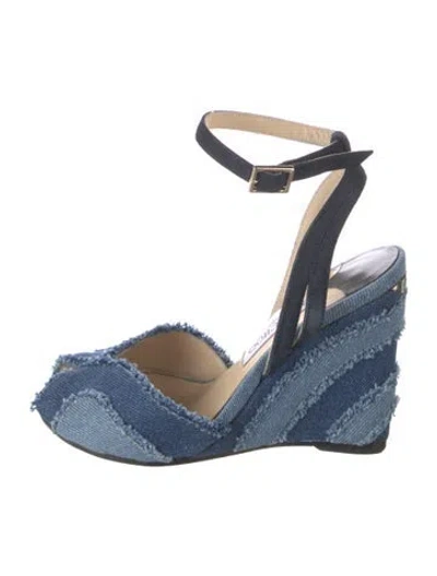 Pre-owned Jimmy Choo Denim Striped Pumps In Blue