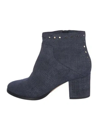 Pre-owned Jimmy Choo Denim Studded Accents Boots In Blue