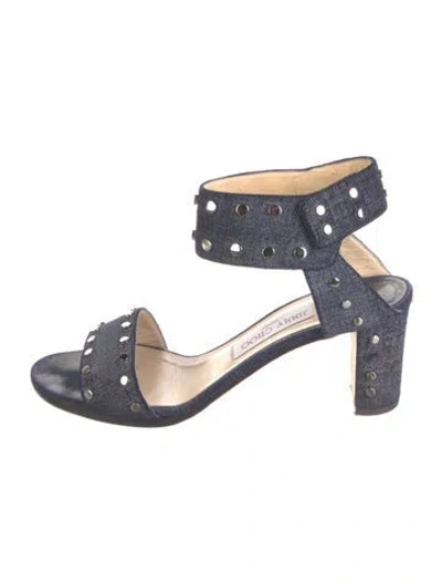 Pre-owned Jimmy Choo Denim Studded Accents Sandals In Blue