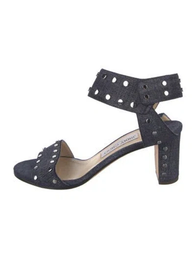 Pre-owned Jimmy Choo Denim Studded Accents Sandals In Blue