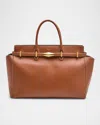 Jimmy Choo Diamond Belted Leather Top-handle Bag In Tanecrugold
