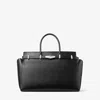 Jimmy Choo Black Diamond Belted Medium Tote In Black/antique Silver