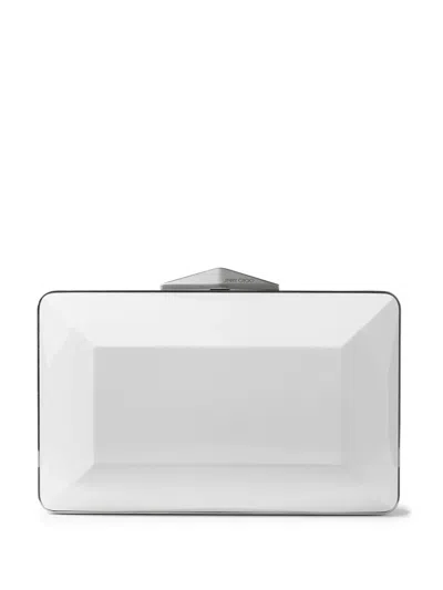 Jimmy Choo Diamond Box Clutch Bag In 白色