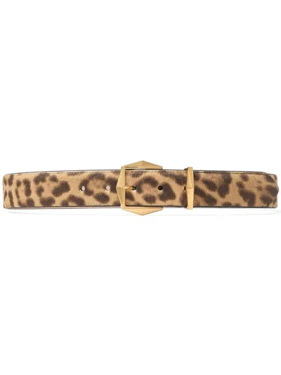 Jimmy Choo Diamond Buckle Belt In Neutrals