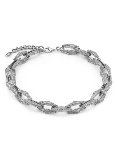 Jimmy Choo Diamond Chain Necklace In Silver
