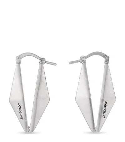 Jimmy Choo Diamond Chain Earrings In Silver