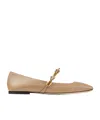 Jimmy Choo Beige Diamond Tilda Ballerina Flats In Nude