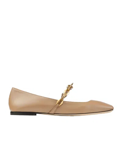JIMMY CHOO DIAMOND CHAIN SHOES WITH FLATS