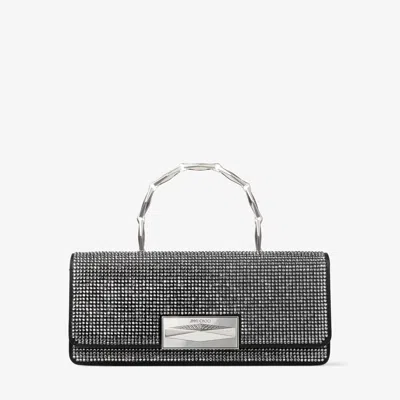 Jimmy Choo Diamond Chain Top Handle In Black/silver/antique Slver