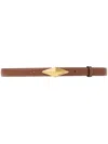 Jimmy Choo Diamond-clasp Belt In Brown