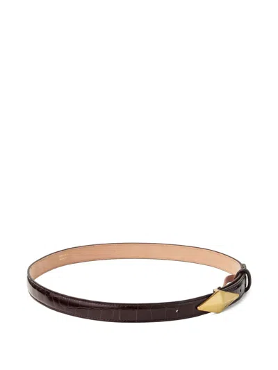 Jimmy Choo Diamond Clasp Belt In Brown