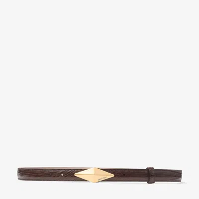 Jimmy Choo Diamond Clasp Belt In Kaffee/gold