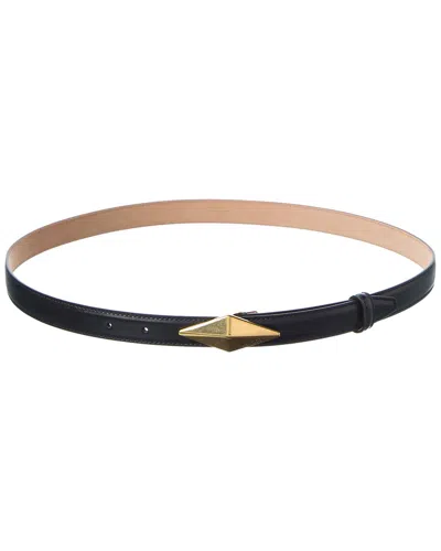 Jimmy Choo Diamond Clasp Leather Belt In Black