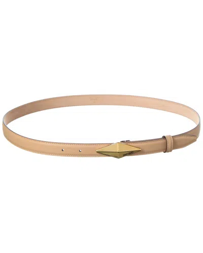 Jimmy Choo Diamond Clasp Leather Belt In Yellow