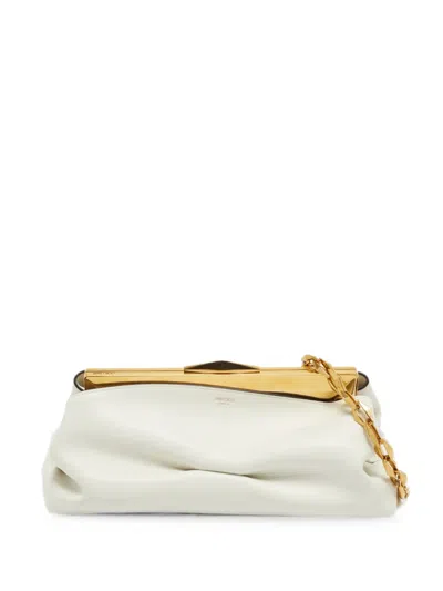 Pre-owned Jimmy Choo Diamond Clutch Bag In White