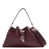 Jimmy Choo Diamond Drawstring Leather Shoulder Bag In Silver Tone