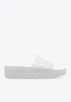 Jimmy Choo Transparent Diamond Slides In White