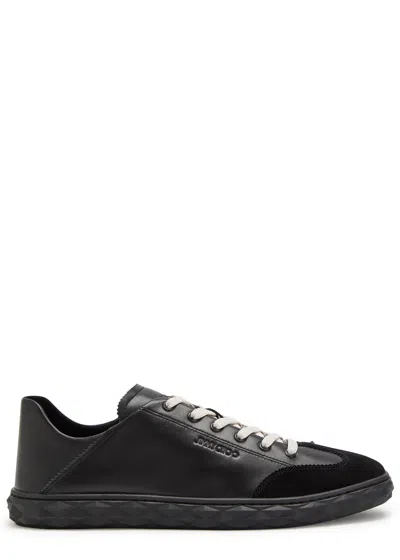 Jimmy Choo Diamond Flex Leather Sneakers In Black
