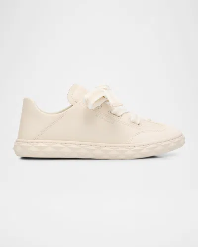 Jimmy Choo Diamond Flex Lightweight Leather Trainers With Collapsible Heel In Neutral