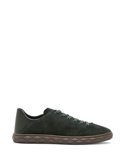 Jimmy Choo Diamond Flex Suede Sneakers In Green
