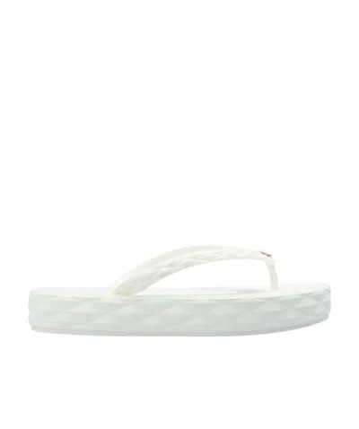 Jimmy Choo Diamond Flip-flop Sandals In White