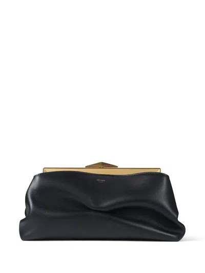 Jimmy Choo Diamond Frame Clutch Bag In Black