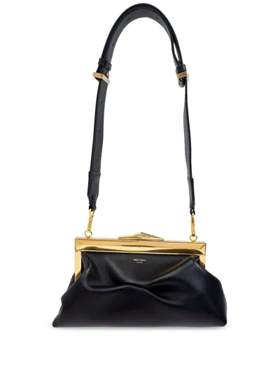 Jimmy Choo Diamond Frame Clutch Bag In Black