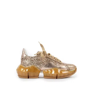 Jimmy Choo Diamond Glittered Sneakers Women In Gold