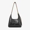 Jimmy Choo Diamond Hobo Embellished Leather Shoulder Bag In Black/smoke/antique Silver