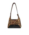 Jimmy Choo Leopard Print Shoulder Bag With Adjustable Strap In Black