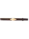 Jimmy Choo Leather Diamond Clasp Belt In Brown