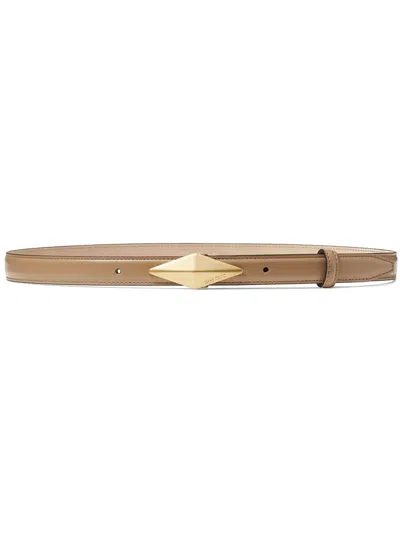 Jimmy Choo Diamond Leather Belt In Neutrals