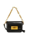 Jimmy Choo Diamond Leather Chain Crossbody In Black/gold