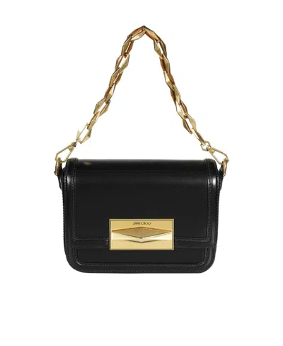 Jimmy Choo Woman Black Leather Diamond Crossbody Bag