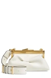 Jimmy Choo Women's Leather Diamond Frame Clutch In White