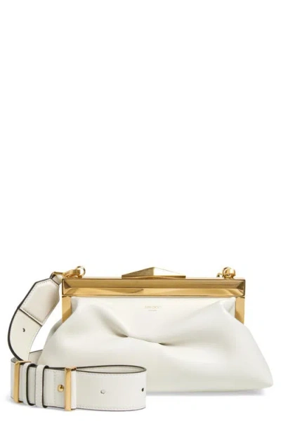 Jimmy Choo Women's Leather Diamond Frame Clutch In White