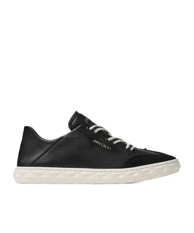 Jimmy Choo Black Diamond Leather Sneakers