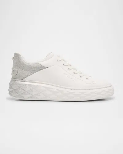 JIMMY CHOO DIAMOND LEATHER OMBRE LOW-TOP SNEAKERS