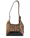 Jimmy Choo Small Leather Leopard Diamond Shoulder Bag In Beige