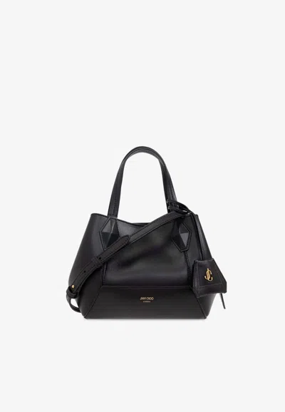 Jimmy Choo Diamond Leather Shoulder Bag In Black