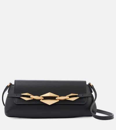 Jimmy Choo Small Diamond East-west Shoulder Bag In Black