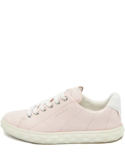 Pre-owned Jimmy Choo Diamond Leather Sneakers In Pink
