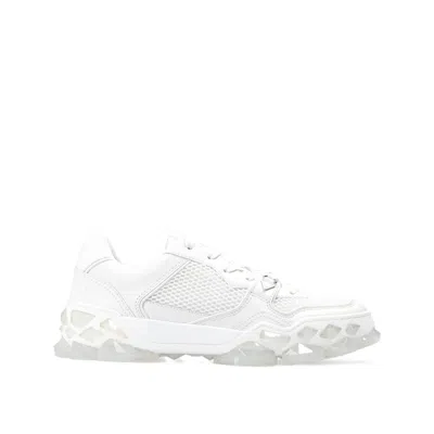 Jimmy Choo Diamond Leather Trainers In White