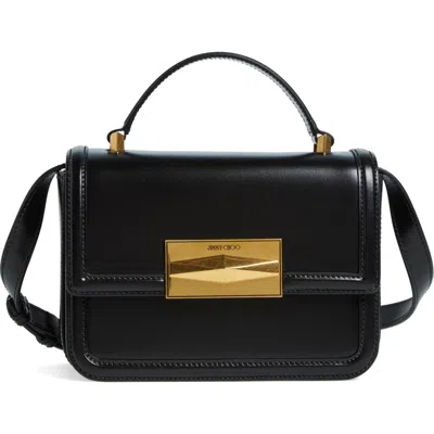 Jimmy Choo Diamond Leather Top Handle Bag In Black/gold