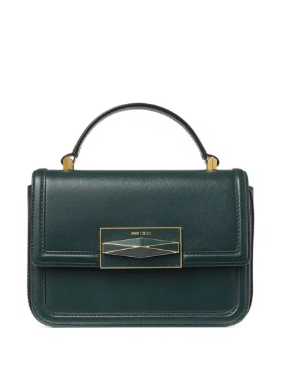 Jimmy Choo Diamond Leather Tote Bag In Green